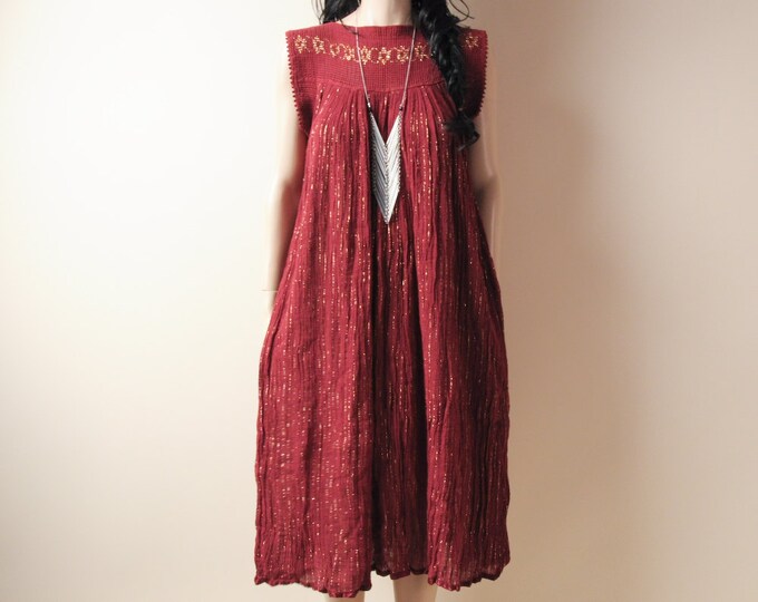 Crochet Cotton Gauze Hippie Dress. Grecian Sun Dress. S Etsy