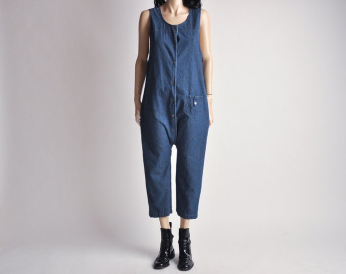 The Electrician Denim Jumpsuit / Parachute Jumpsuit / Jean Jumpsuit / S