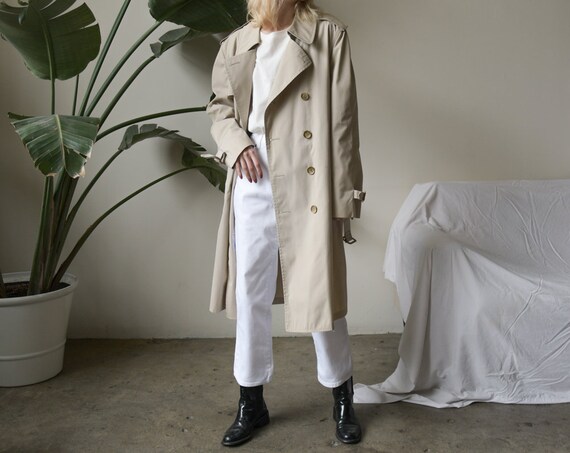 2947o / beige oversized canvas trench coat / class