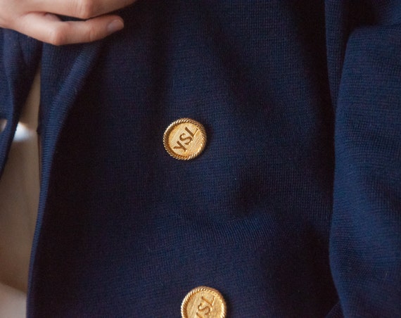 ysl blue cardigan