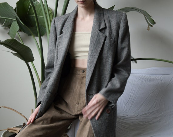 oversized herringbone blazer