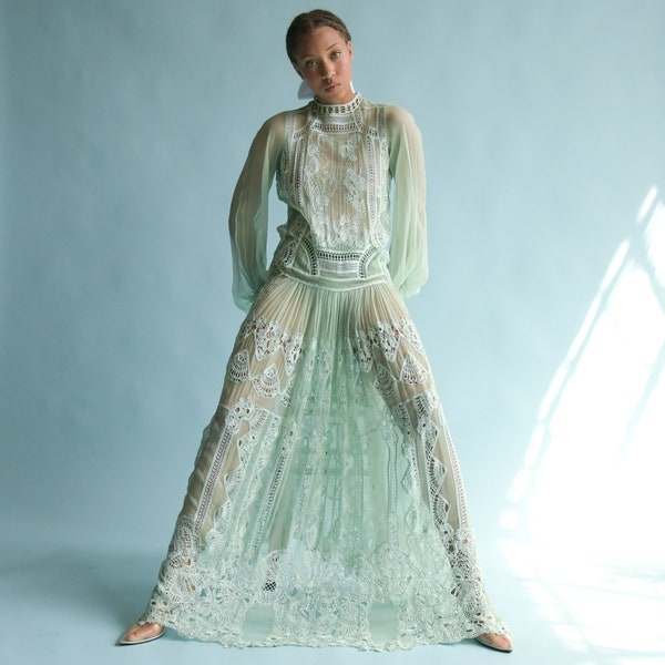 Seafoam Green silk Organza Suit Set
