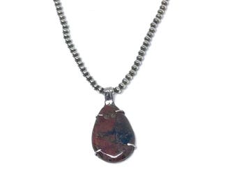 Intricant Brown Jasper on a 20" Sterling Silver chain