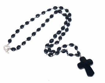 Onyx Cross and Necklace