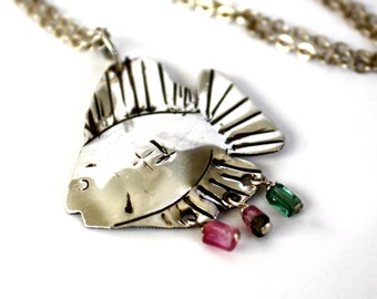 Fish tourmaline necklace