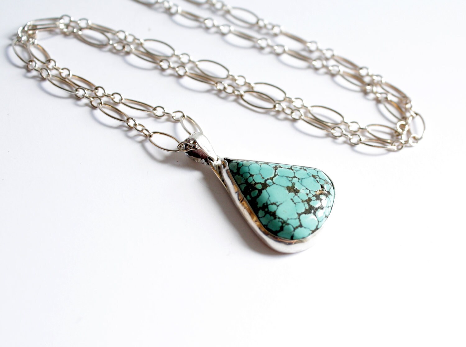 Turquoise bezel necklace best sale