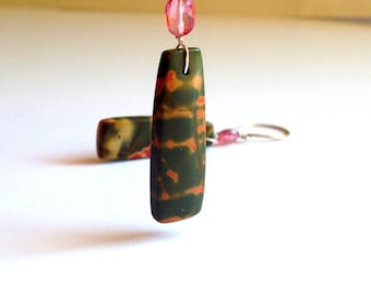 Slice of jasper earrings