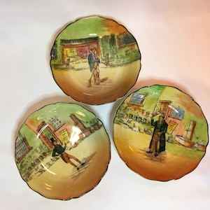 Antique Royal Doulton Dickens ware plates home decor period literature ornament AirBnb decor country cottage decor