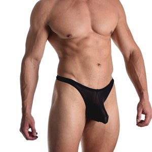 BfM Mens Sheer Net Thong Pouch Underwear