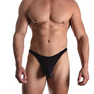 BfM Mens Sheer Net Thong Pouch Underwear