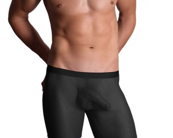 Boxer BfM taille haute ultra-transparent à devant plat pour hommes