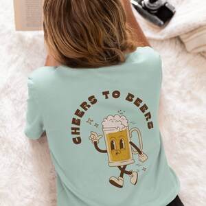 Women t-shirt, Beers T-shirt, Cotton t-shirt, Casual t-shirt, Summer Beach T-shirt zdjęcie 6