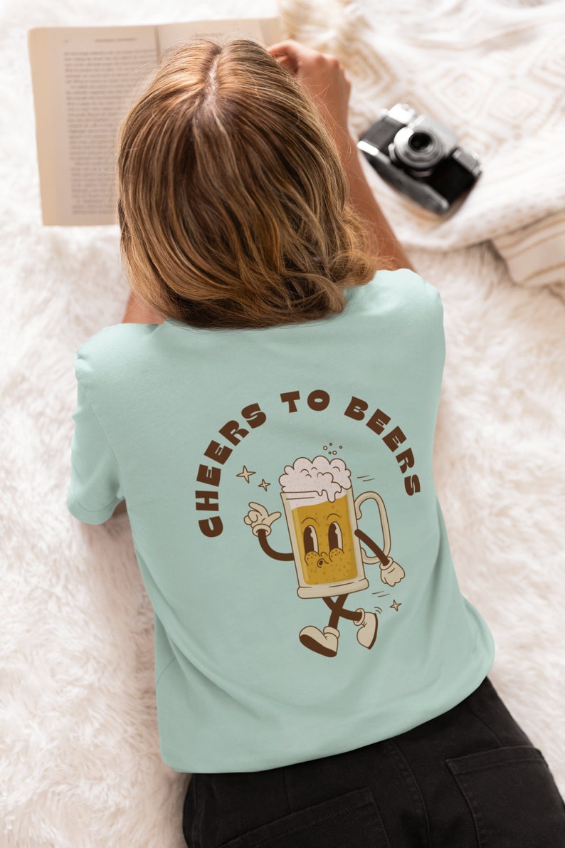 Women t-shirt, Beers T-shirt, Cotton t-shirt, Casual t-shirt, Summer Beach T-shirt zdjęcie 6