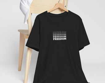 Men's t-shirt, casual Cotton t-shirt, Summer t-shirt, freedom print t-shirt, casual t-shirt