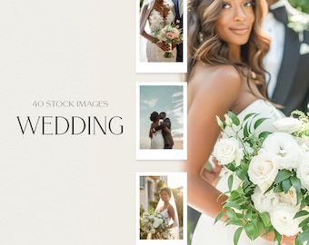 40 Wedding Stock Images, Wedding Couple, Midjourney AI Photos JPG, Social Media Stock Photos, Wedding Photography, Black Love, Melanin