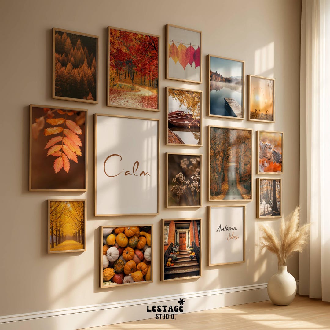 Fall Posteers Autumn Printable Posters, Set of 20 | Pumpkins, Fall Landscapes, Leaves ...