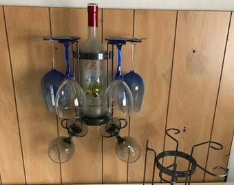 4or 6 Glass single bottle table top or wallmounted wine holder