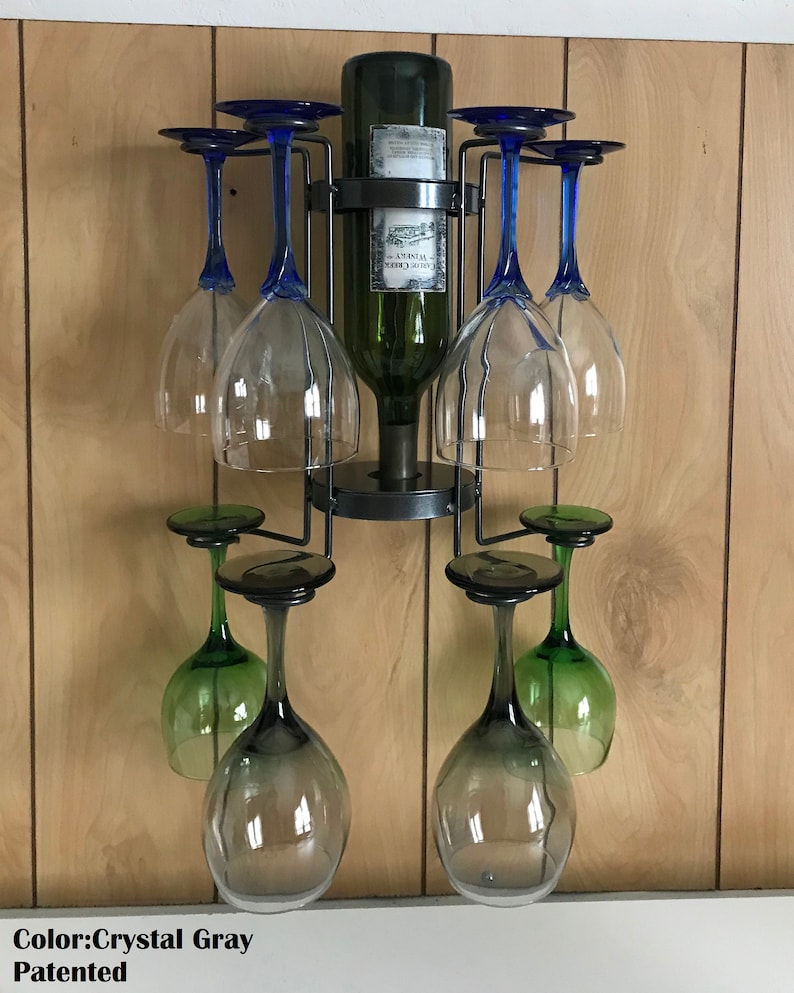 8glass Single Bottle Wall Mounted Wine Holder Etsy