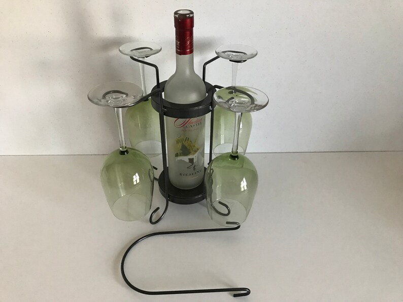 4glass Single Bottle Tabletop Wine Holder Etsy
