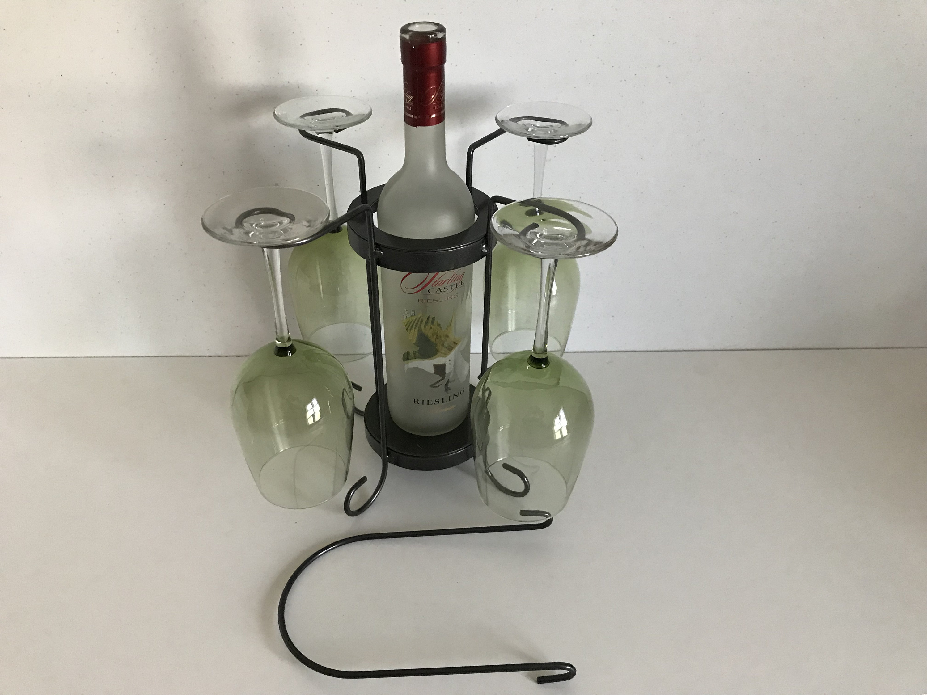 4glass Single Bottle Tabletop Wine Holder Etsy