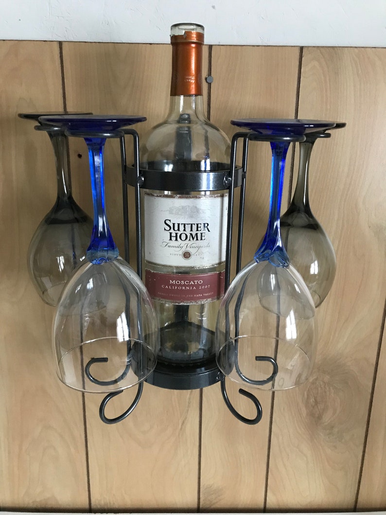 4or 6 Glass single bottle table top or wallmounted wine holder image 4