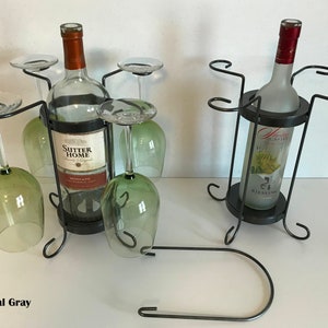 4-Glass single bottle tabletop wine holder