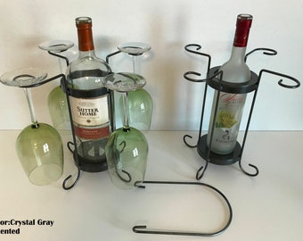 4-Glass single bottle tabletop wine holder