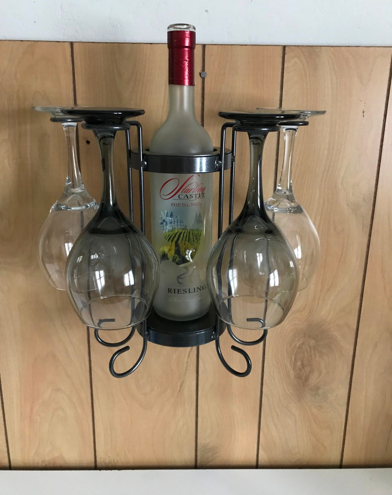 4or 6 Glass single bottle table top or wallmounted wine holder image 2