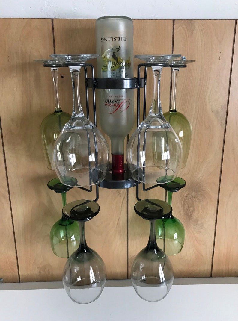 8glass Single Bottle Wall Mounted Wine Holder Etsy