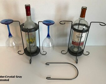 2-Glass single bottle tabletop wine holder