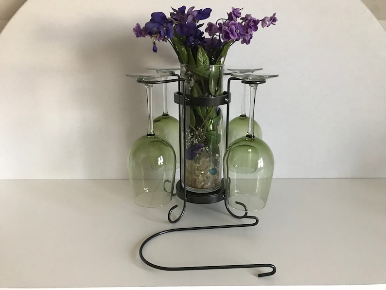 4glass Single Bottle Tabletop Wine Holder Etsy