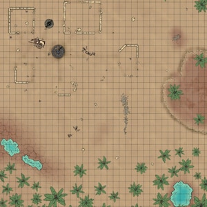 Desert Small Ruins Battle Map, D&D Battle Map, Dungeons and Dragons, DnD Battle Map, 5e, Roll20, Fantasy Grounds, Foundry, VTT, digitale kaarten