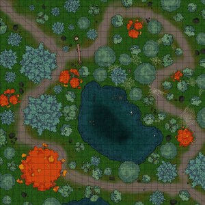 Woodland Fork Battle Map, D&D Battle Map, Dungeons and Dragons, DnD Battle Map, 5e, Roll20, Fantasy Grounds, Foundry, Digitale kaarten, Bos