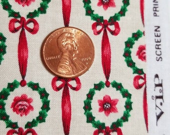 GENEROUS 1/4 yard Vintage CHRISTMAS VIP Cranston fabric (10"x43")