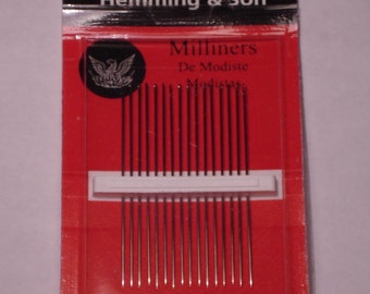 HEMMING & Son ENGLISH Milliners sewing needles SIZE 10 16 needles