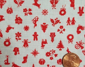 GENEROUS 1/4 yard VINTAGE Christmas fabric V.I.P Cranston tiny print Holiday