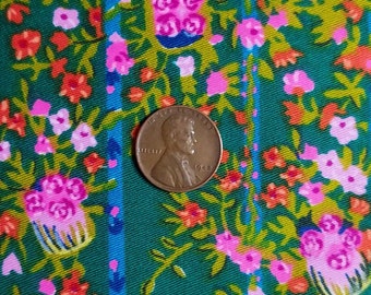 GORGEOUS & GENEROUS 1/4 yard vintage fabric PINK floral print