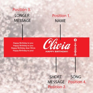 Soda Coca Cola Custom DIGITAL LABEL - Personalised Bottle Label - Birthday Gift With Your Name, Spotify Code, Special Message, Custom Text