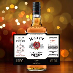 Custom  Jim Beam  Bourbon Digital Label - *DIGITAL DOWNLOAD* - Custom Name , Age , Short Message Personalized
