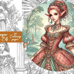 30 Enchanted Forest Nymphs Coloring Pages | Adult And Kids Coloring Book|  Fantasy Coloring Sheets | Instant Download | Printable PDF File