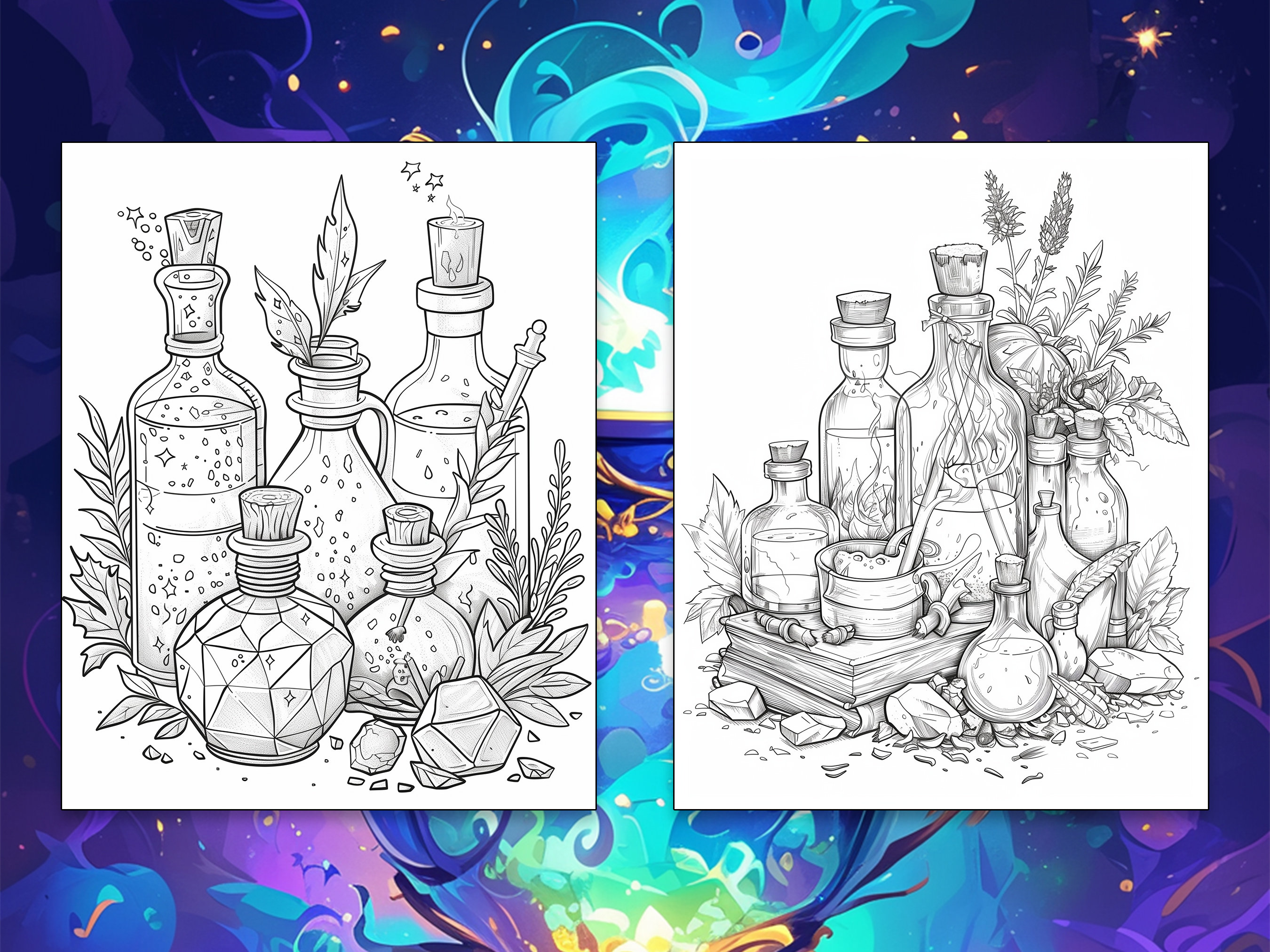 30+ Magic Potions Coloring Pages | Adult and Kids Coloring Book ...