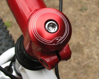 OUROBOROS Bike Headset Top Cap Red Custom Engraved