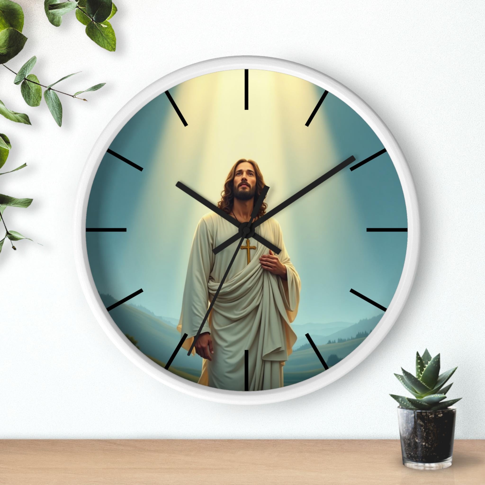 Religious Wall Clock, Christian Jesus Figure Timepiece Decor, Holy ...