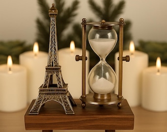 Cozy Eiffel Tower Sand Timer, Parisian Desk Decor, Vintage Home Decor