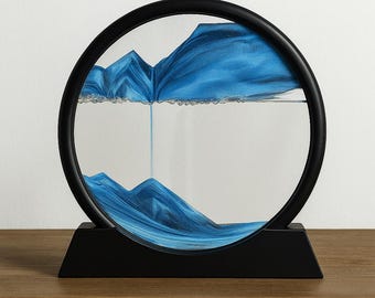 Bewegliche 3D-Sandkunst: Rundes Glas Tiefseelandschaft, Zen-Dekor