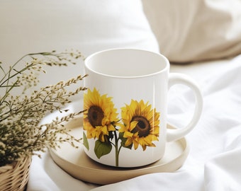 Sunflower Mug, Sunflowers, Wildflowers, Gift for her, Gift for Mom, Mothers Day, Flowers, Coffee Mug, Flower Coffee Mug, Flower Tea Mug