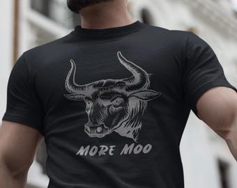Lustiges Steak Liebhaber Shirt, mehr Moo T-Shirt, Unisex Fleisch BBQ T, Kochen Shirt, Grillmeister Kleidung, Foodie Bekleidung, Fleischesser, Fleischfresser