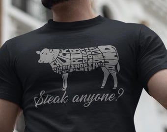 Lustiges Steak Liebhaber Shirt, Steak jeder T-Shirt, lustiges Fleisch BBQ T, Kochen Shirt, Grillmaster Kleidung, Foodie Bekleidung, Fleischesser Shirt