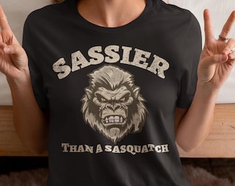 T-shirt Bigfoot Sasquatch drôle, chemise visage Sasquatch en colère pour les amateurs de Bigfoot, T-shirt unisexe à manches courtes, cadeau Bigfoot, vêtements Sasquatch,