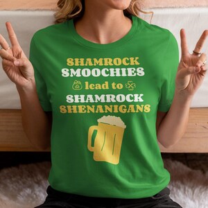 T-shirt unisexe drôle de la Saint-Patrick, chemise de la Saint-Patrick, t-shirt Smoochies Shamrock, chemise de célébration de la Saint-Patrick, t-shirt Shamrock Shenanigans,